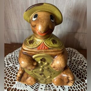Cookie Jar MCM Vintage California Happy Hippy Turtle